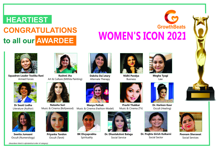 GrowthBeats organized Women’s Icon 2021 and felicitated Powerful Icons for their achievements