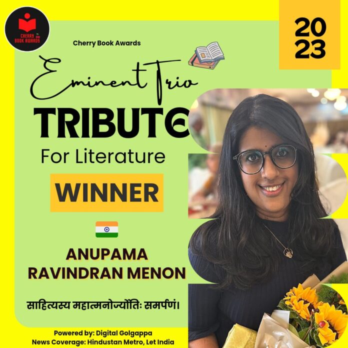 Eminent Trio Tribute For Literature awarded to Anupama Ravindran Menon